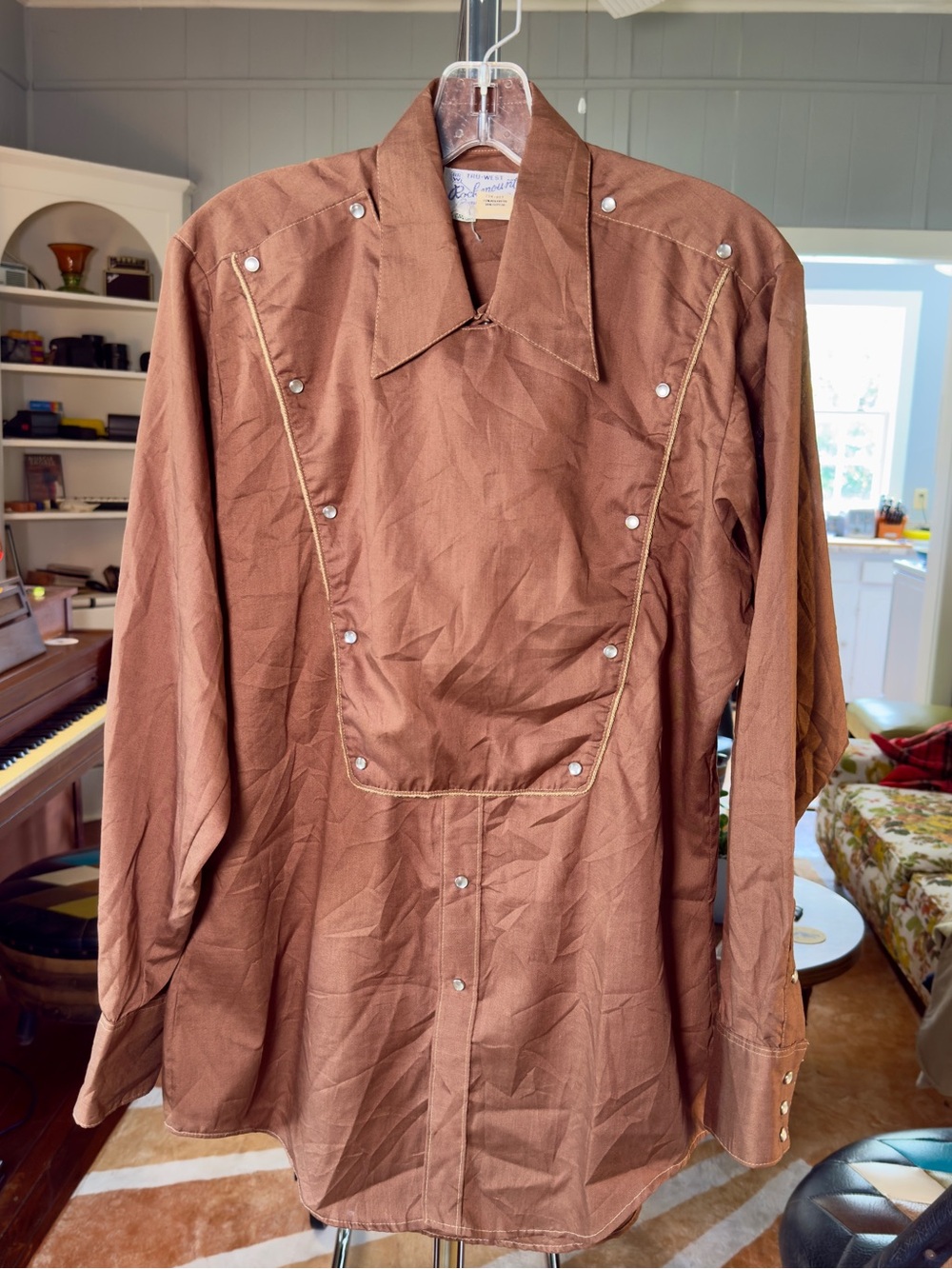 Vintage 70s Rockmount “Cavalry” Style Western Pearl Snap Bib Shirt - M